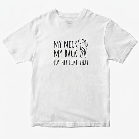 Katoenen T-shirt met gepersonaliseerde tekst - Age pain
