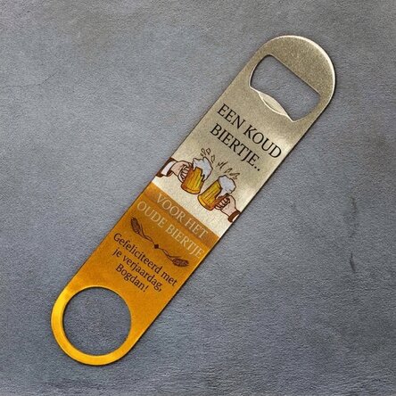 Gepersonaliseerde bieropener met tekst - Cheers!