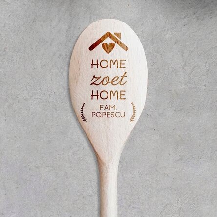 Houten lepel met gepersonaliseerde tekst - Home