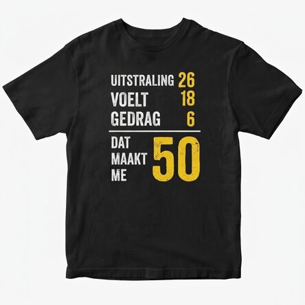 Gepersonaliseerd katoenen T-shirt met cijfers - My real age