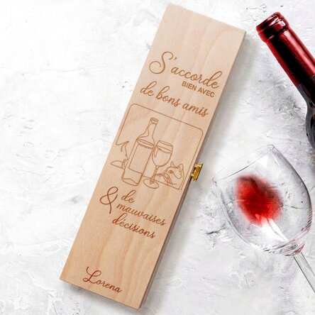 Coffret de vin personnalisé avec inscription - Good friends