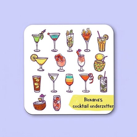 Gepersonaliseerde glashouder met tekst - Cocktails