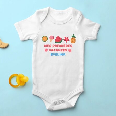 Body pour enfant personnalisé avec un message - Les premières vacances d'été