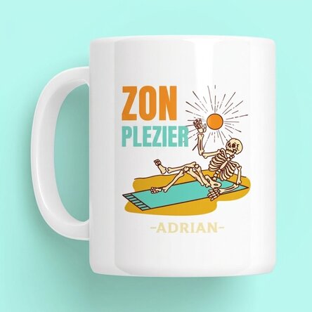 Gepersonaliseerde mok met tekst - Sun Fun