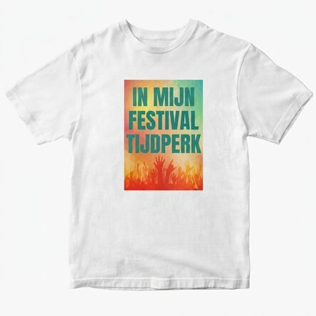Katoenen T-shirt met gepersonaliseerde tekst - In My Festival Era