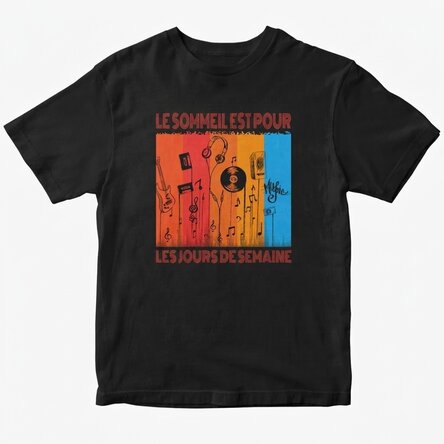 T-shirt en coton personnalisé avec un texte - Music life