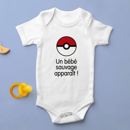 Body pour bébé personnalisé avec un texte - Poké Ball