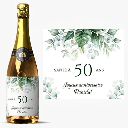 Vin mousseux personnalisé avec le message « Happy Birthday ! »