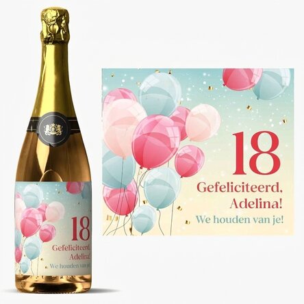Mousserende wijn met gepersonaliseerde tekst - Verjaardag