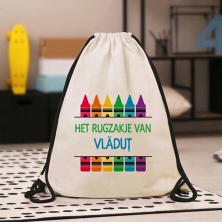 Rugzak met eigen tekst - Kleurpotloden