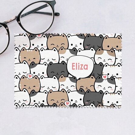 Chiffon personnalisé pour nettoyer les écrans et les lunettes - Cute cats