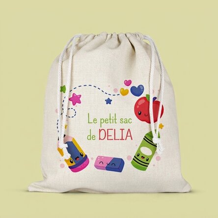 Sac de crèche personnalisé avec un texte - Colors