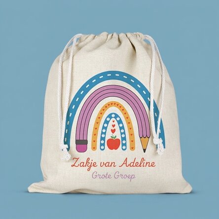 Gepersonaliseerd tasje voor de kleuterschool met tekst - Cute