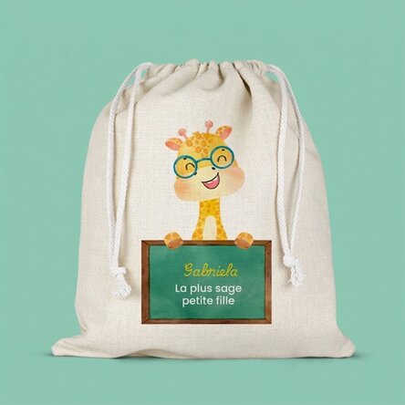 Petit sac pour la maternelle personnalisé avec un message - Cute