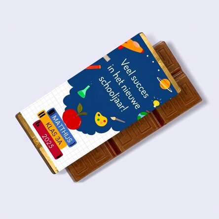 Gepersonaliseerde mini-chocoladereep met boodschap - Veel succes!
