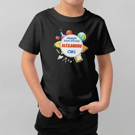 T-shirt en coton pour enfants personnalisé avec un message - La rentrée scolaire