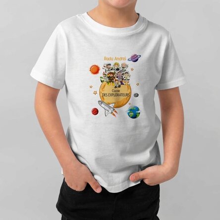 T-shirt en coton pour enfants personnalisé avec un message - Explorateurs