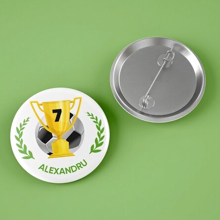 Gepersonaliseerde button met naam - Kampioen