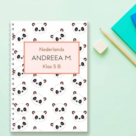 Gepersonaliseerde notitieboekjes met tekst - Cute Panda