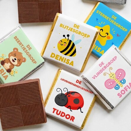 Gepersonaliseerde mini-chocolade met tekst - Kleuterschool