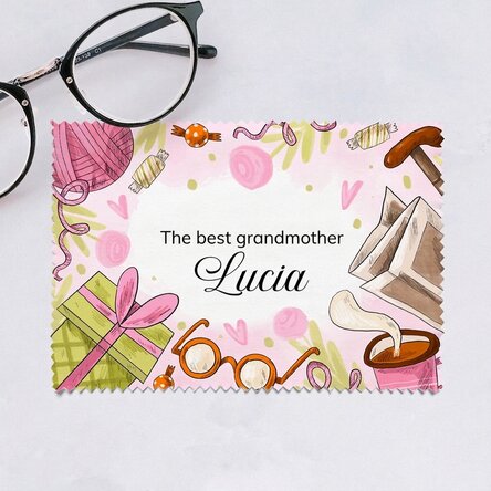 Gepersonaliseerd poetsdoekje voor het schoonmaken van schermen/brillen - De beste oma
