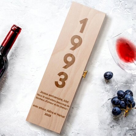 Coffret de vin personnalisé avec inscription - Anniversaire