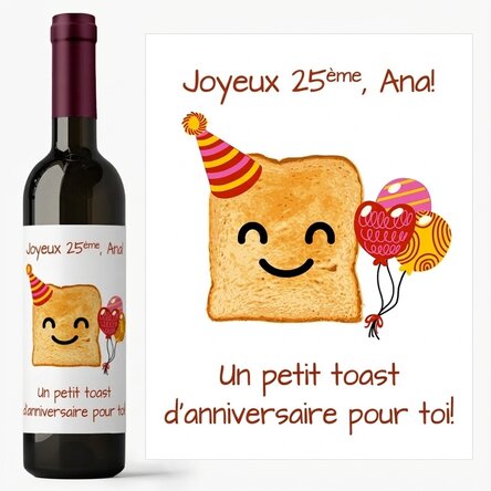 Vin personnalisé avec un message - A little toast