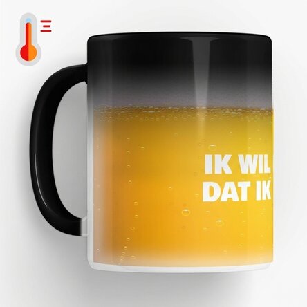 Gepersonaliseerde magische mok met tekst - I wish this was beer