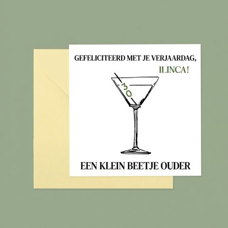 Gepersonaliseerde vierkante kaart met tekst - Van harte gefeliciteerd!