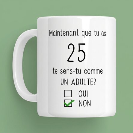 Tasse personnalisée avec message - Anniversaire