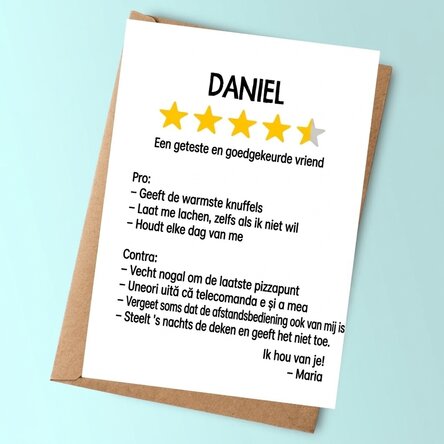 Gepersonaliseerde kaart met boodschap - Recensie