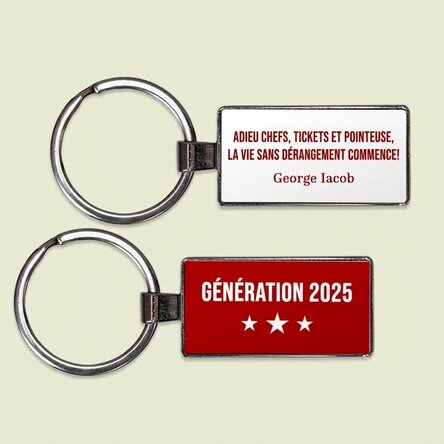 Porte-clés personnalisé avec inscription - Retraité
