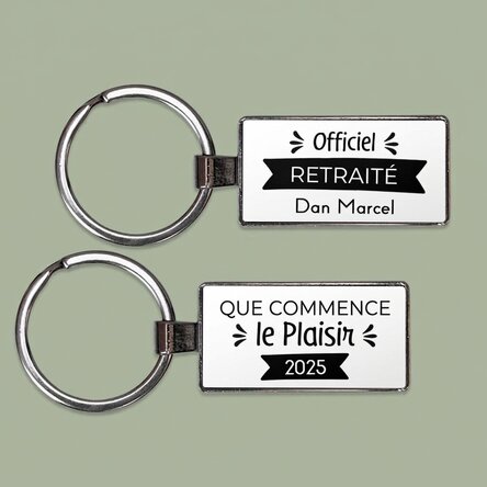 Porte-clés personnalisé avec inscription - Départ à la retraite
