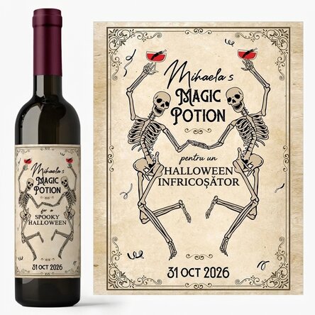 Wijn met gepersonaliseerde boodschap - Halloween