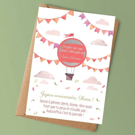 Carte à gratter personnalisée avec un message pour les enfants - Anniversaire