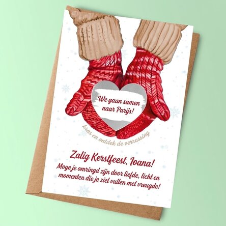 Gepersonaliseerde kraskaart voor Kerstmis - Love
