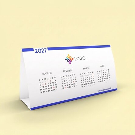 Calendrier de bureau personnalisé avec logo et message
