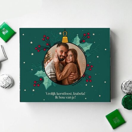 Gepersonaliseerde bonbondoos met een foto en tekst - Kerstmis