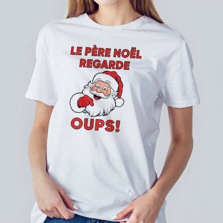 T-shirt en coton personnalisé avec un texte - Santa