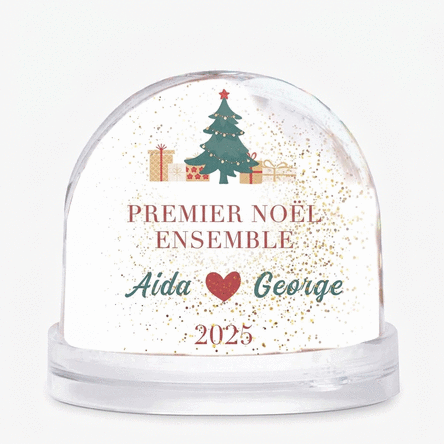 Boule de Noël de bureau personnalisée avec texte et photo - Noël