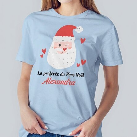 T-shirt en coton personnalisé avec inscription - « Santa's favorite »