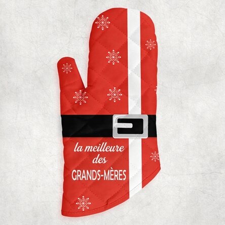 Gant de cuisine personnalisé avec inscription - Père Noël
