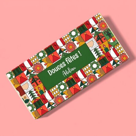 Chocolat personnalisé avec message - Geometric Christmas