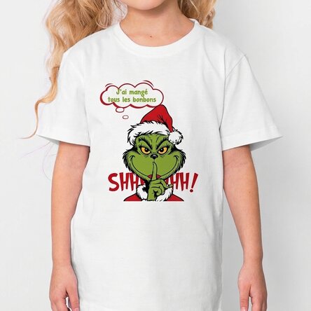 T-shirt en coton personnalisé pour enfants - Le Secret du Grinch