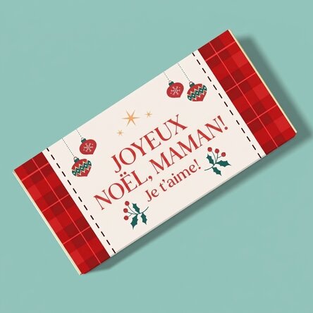 Chocolat personnalisé avec inscription : « Joyeux Noël ! »