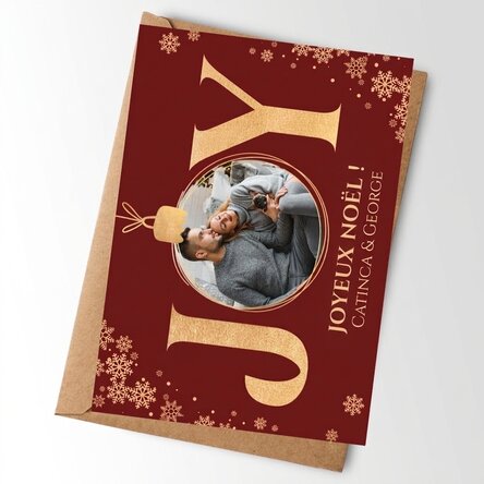 Carte personnalisée avec photo et message - Joyeux Noël !