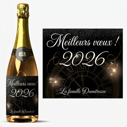 Vin mousseux personnalisé avec un message - Nouvel An