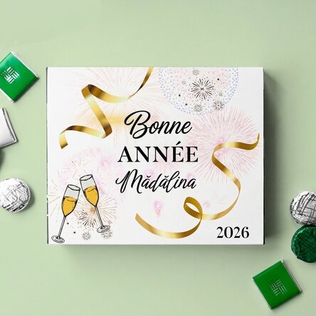 Boîte de bonbons personnalisée avec le message « Bonne année »