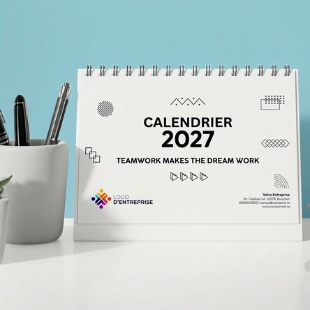Calendrier de bureau personnalisé avec logo et texte