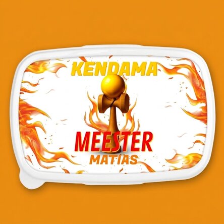 Lunchbox, gepersonaliseerde opbergdoos met tekst - Kendama Master